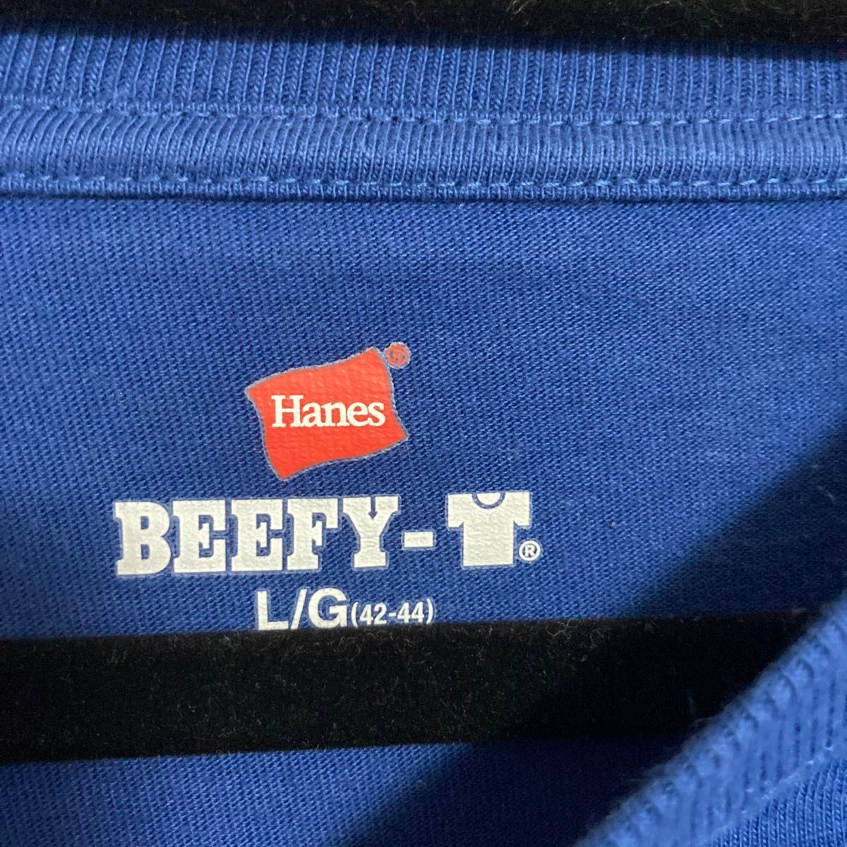ヘインズ BEEFY-T 無地　ポケット半袖 Tシャツ ロイヤルブルー
