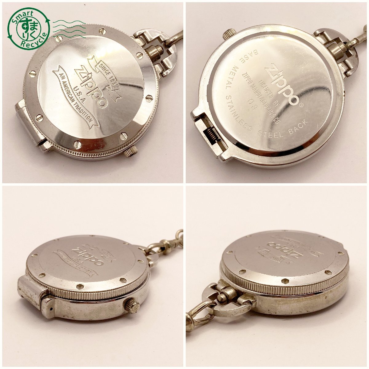 2405602430 ^ zippo Zippo pocket watch TIME POCKET time pocket series AN AMERICAN SPIRIT 03 chronograph 2 hands quartz QZ used 