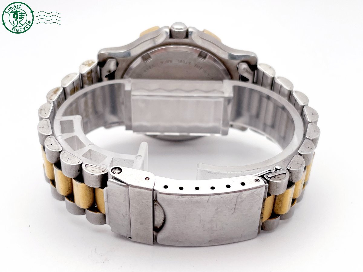 2405600431 # SEIKO Seiko ALBA Alba V348-6A50 QZ AQUA GEAR aqua gear day date wristwatch Gold face Vintage used 
