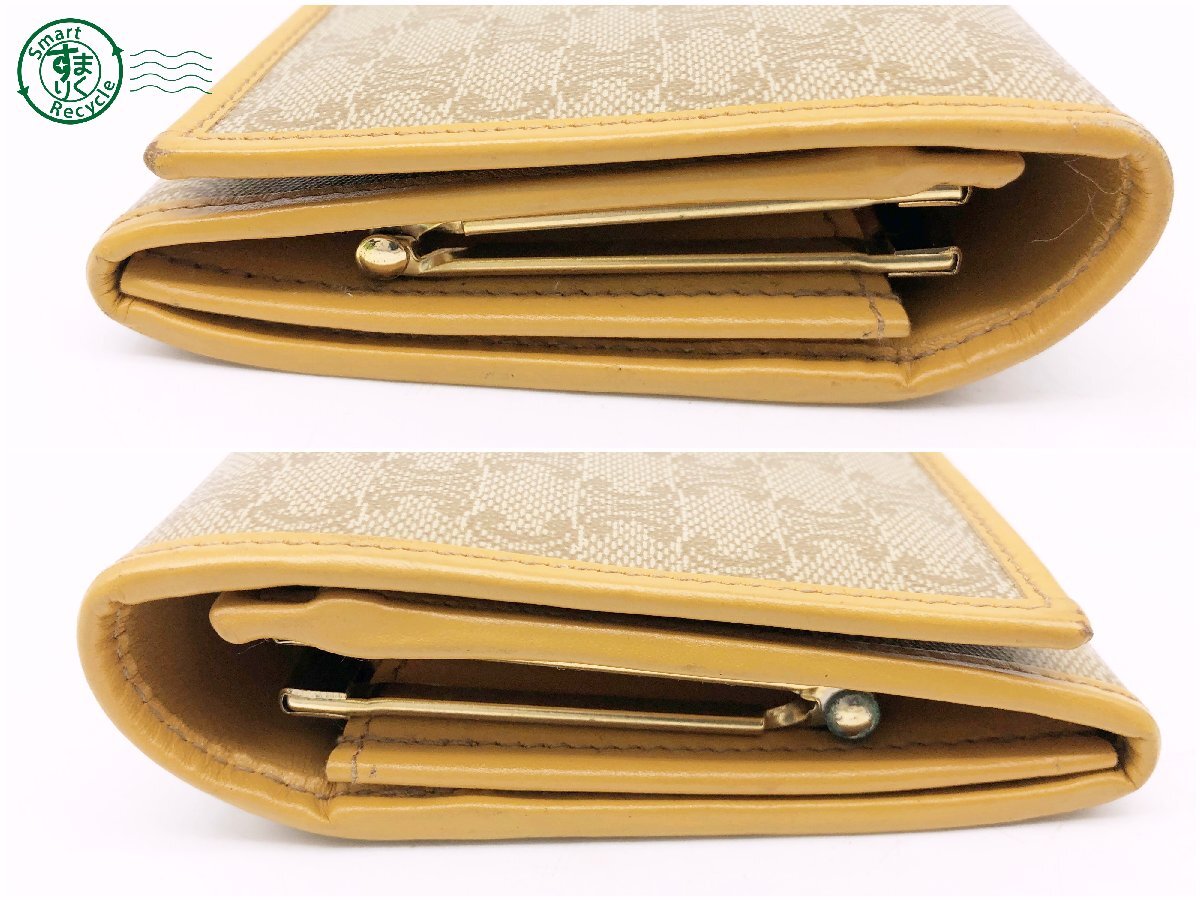 2405600427 v CELINE Celine M16 1 purse Macadam pattern beige group leather long wallet bulrush . wallet . inserting change purse . used 