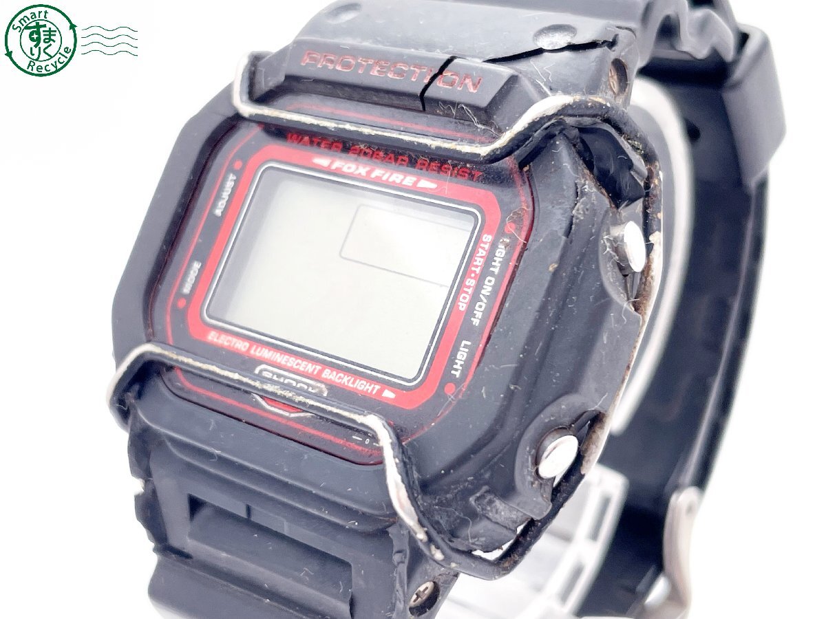 2405600724 ＃ CASIO カシオ FOXFIRE フォックスファイア DW-5600 クォーツ QZ デジタル 腕時計 レッド×ブラック 純正ベルト 中古の画像2