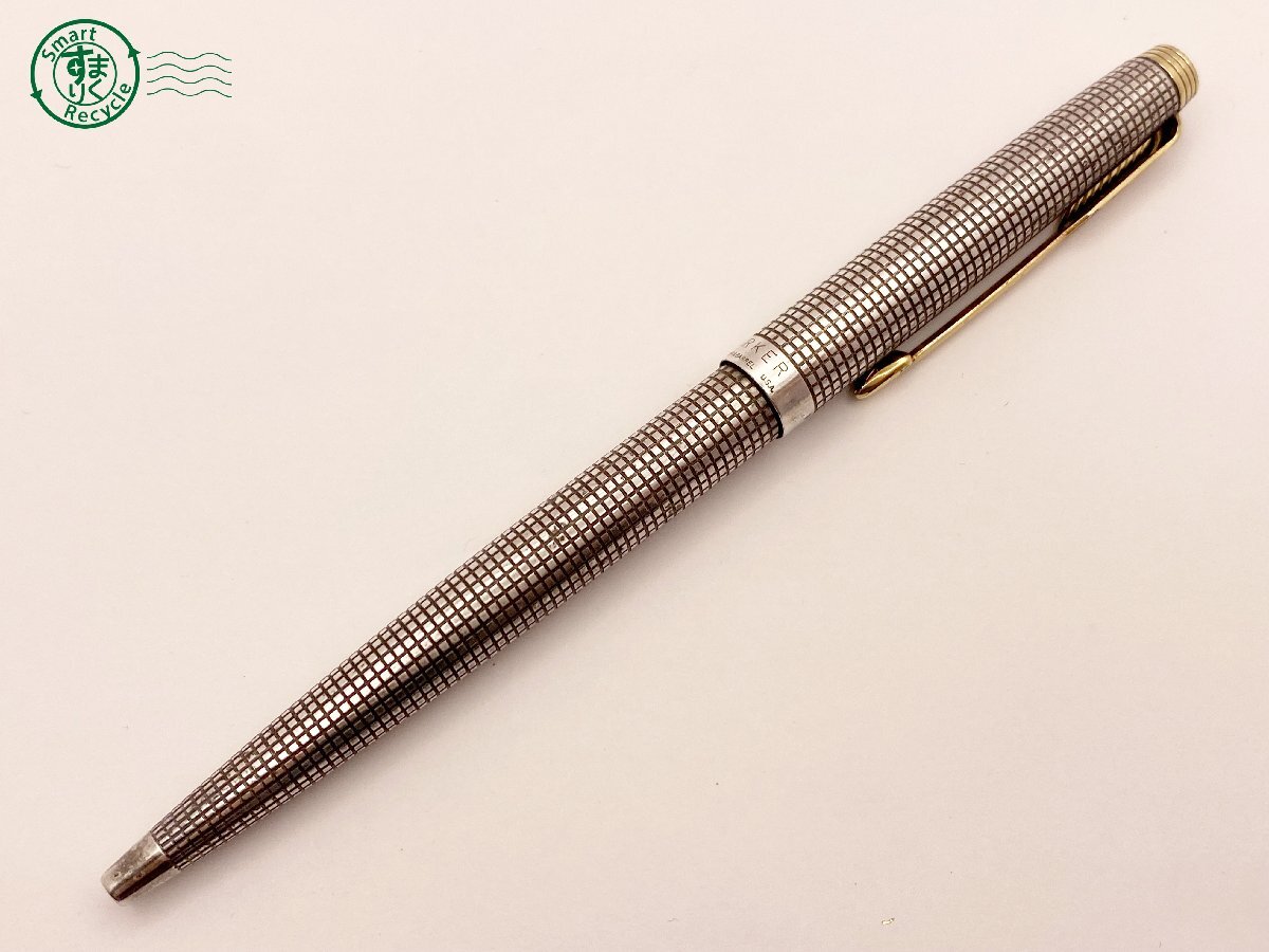 2405601712　△ PARKER パーカー ボールペン STERLING CAP&BARREL スターリング シルバー ノック式 筆記未確認 ジャンク 中古_画像1