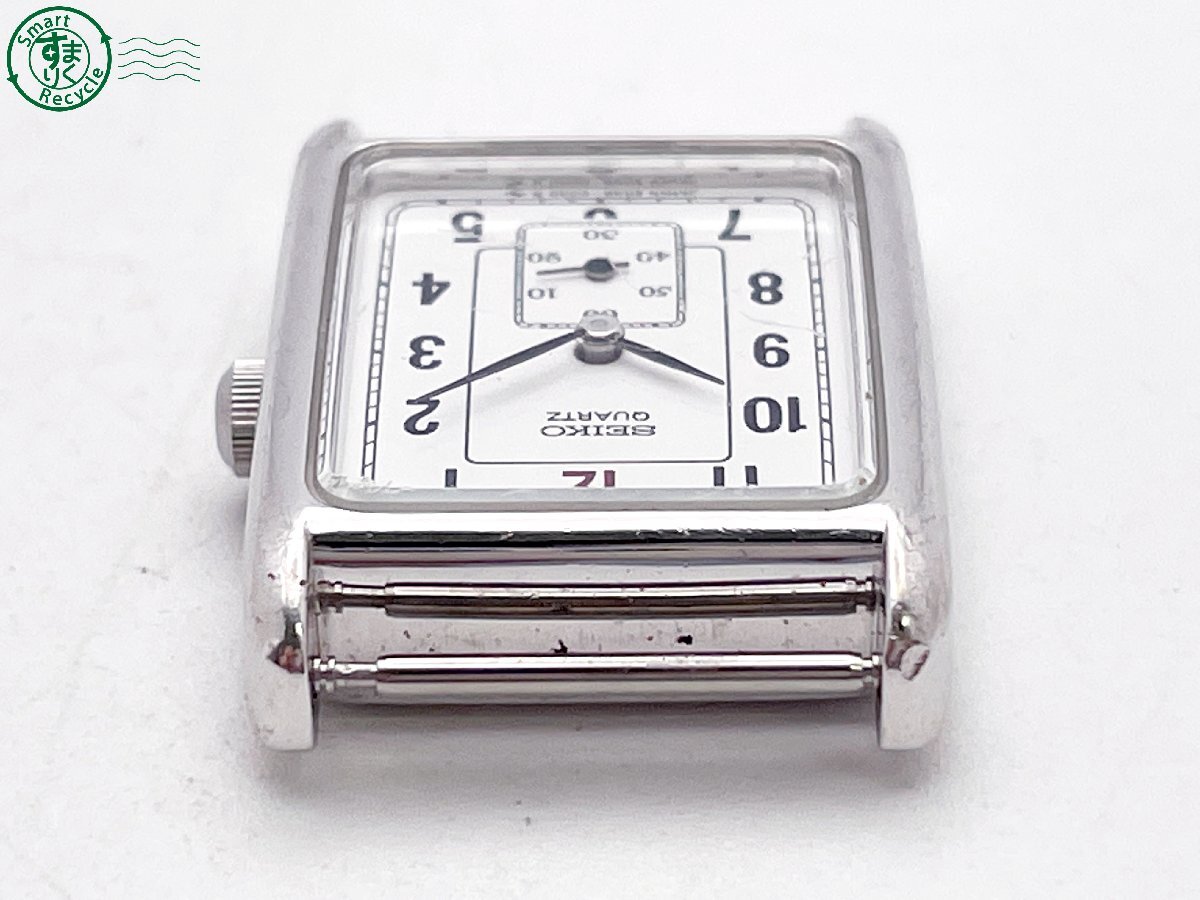 2405601940　＃ SEIKO セイコー 2G38-5010 クォーツ QZ 2針 スモールセコンド スモセコ スクエア 腕時計 白文字盤 ホワイト フェイスのみ_画像5