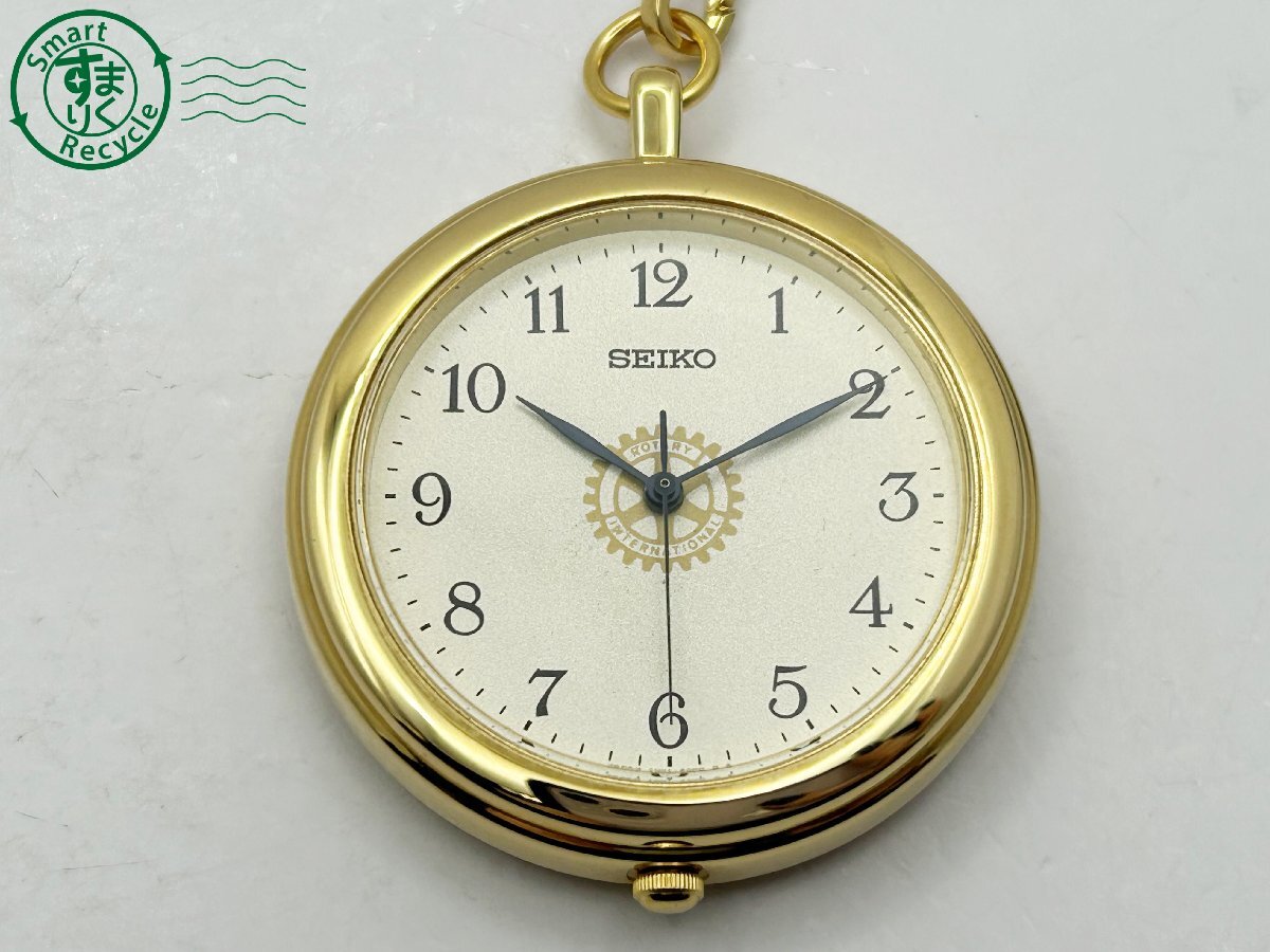 2405601936 * SEIKO Seiko 7N01-9A00 карманные часы слоновая кость циферблат Gold печать есть кварц QUARTZ QZ часы б/у 