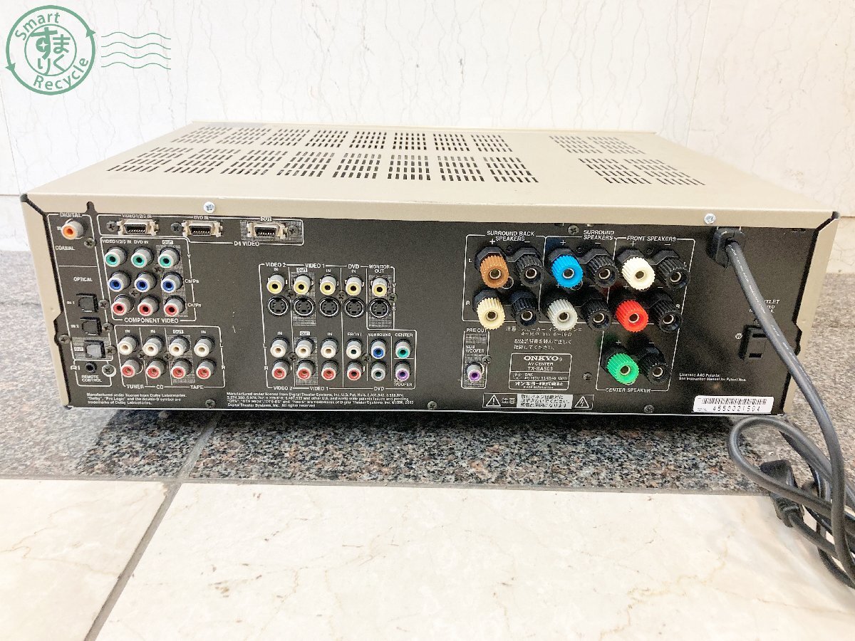 2405601870　♭ ONKYO オンキョー TX-SA503 AVセンターアンプ オーディオ機器 電化製品 中古 現状品 ※通電確認のみ_画像6