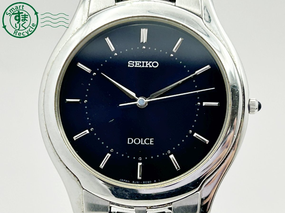 2405602766 * SEIKO Seiko DOLCE Dolce 8J41-6030 чёрный серия циферблат серебряный мужской кварц QUARTZ QZ наручные часы б/у 