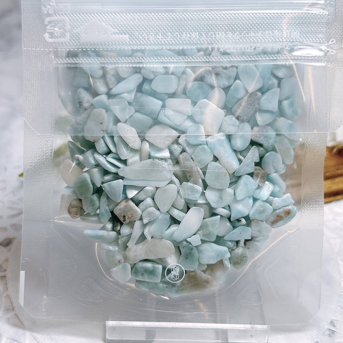 【E9341】ラリマー＊50g＊天然石チップ＊インテリア＊浄化＊Larimar