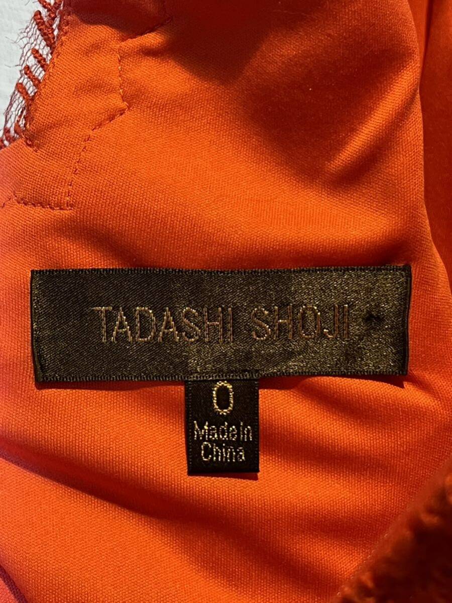 【婚活ワンピ】Tadashi Shoji タダシショージ Scalloped-Neck Lace Cocktail Dress　レッド、オレンジ系 _画像6