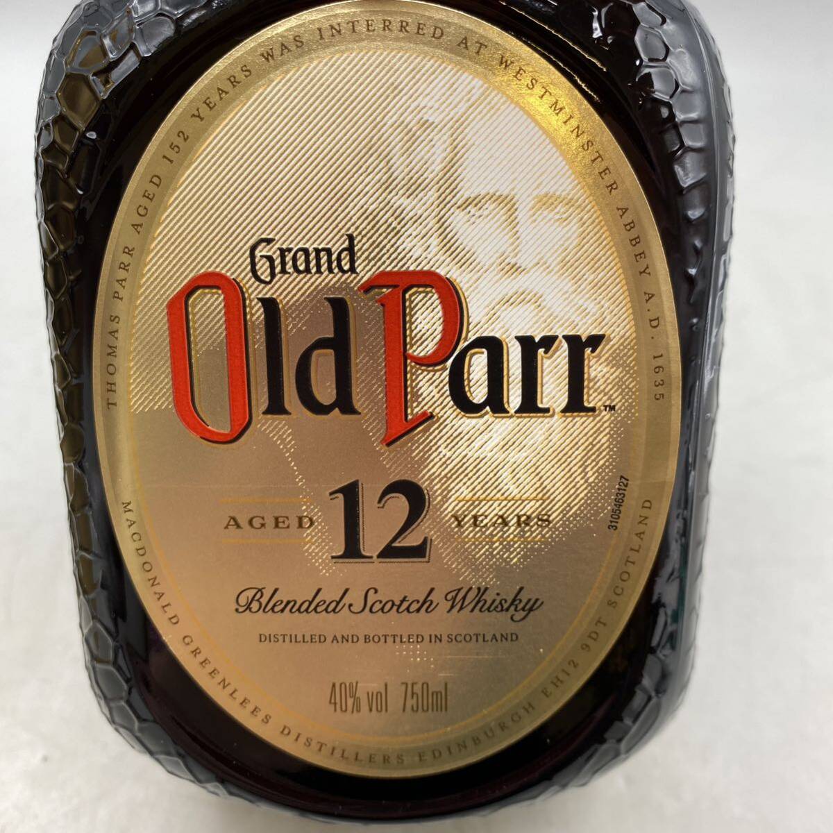 【酒P-1】 Old Parr 12年 オールドパー スコッチウイスキー 箱 洋酒 750ml 40％ 未開栓_画像4