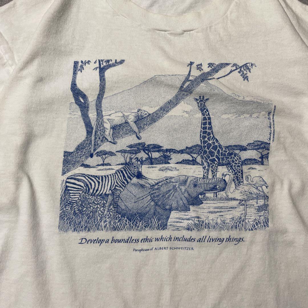 90s USA製 アニマル 動物保護T vintage T-shirts_画像2