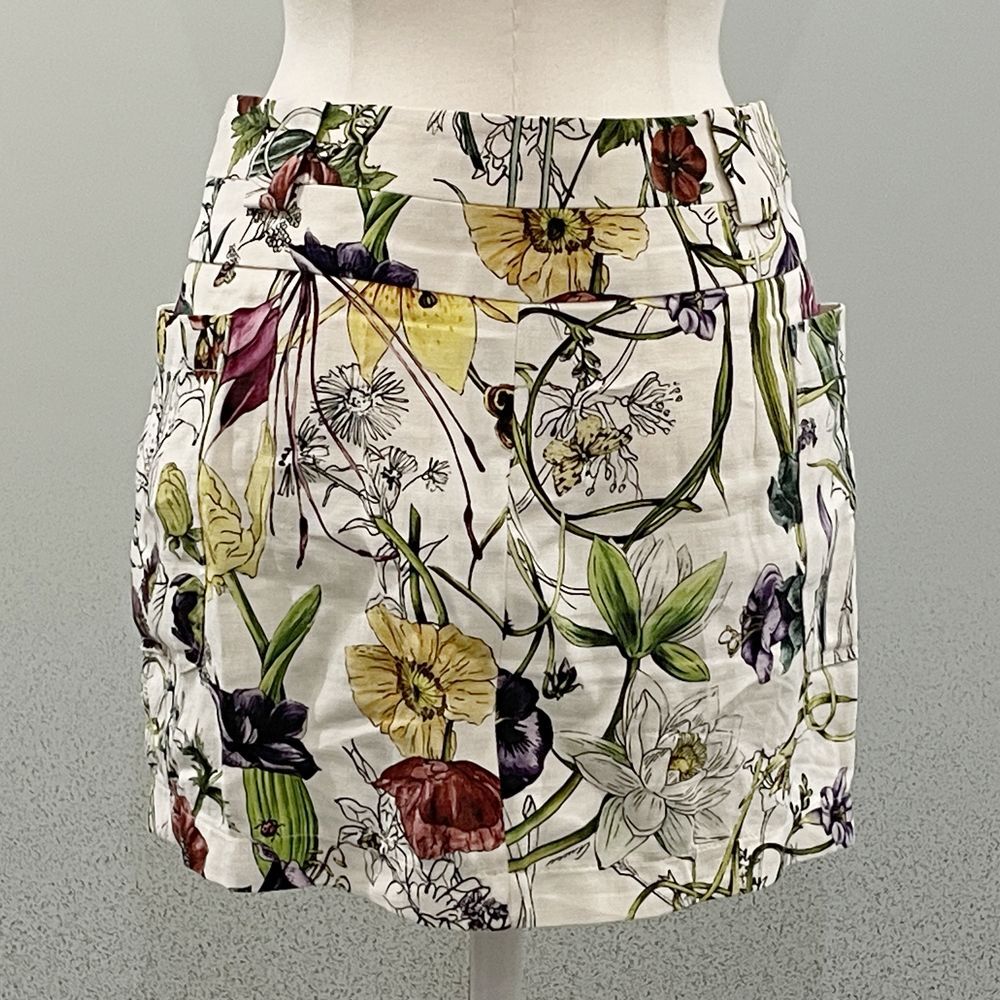  used AB/ use impression small GUCCI Gucci miniskirt 310823 flora botanikaru floral print side button pocket 2012 year lady's 20462066