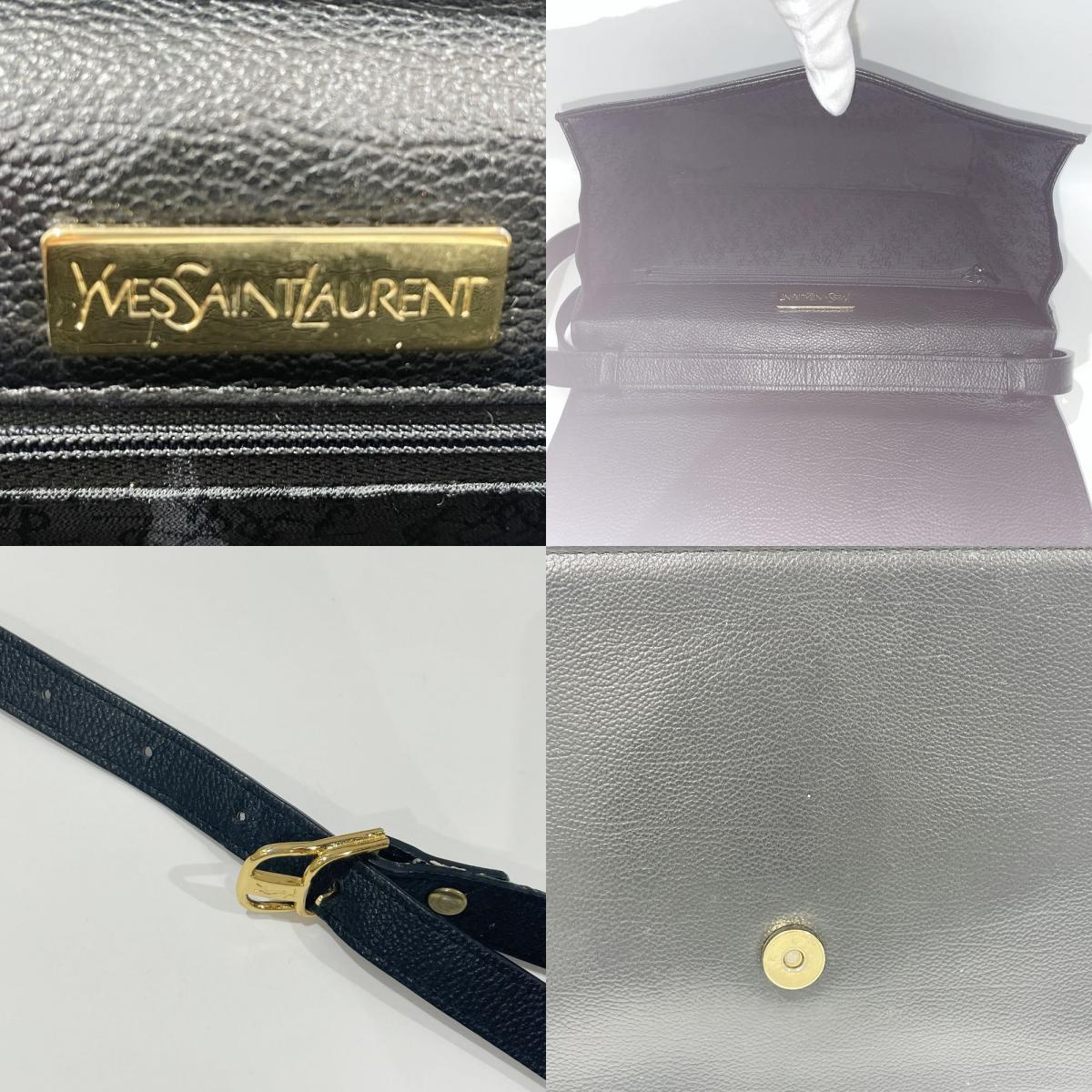 中古B/標準 YVES SAINT LAURENT イヴ・サンローラン ショルダーバッグ YSL ロゴ刺繍 斜め掛け ヴィンテージ レディース 20462286_画像9