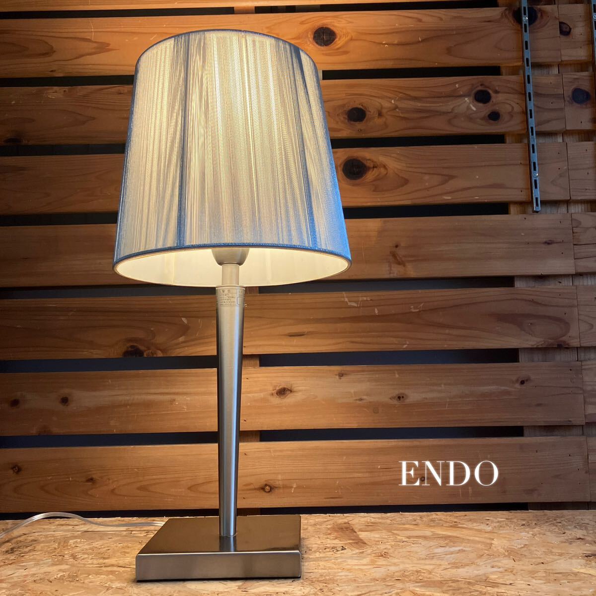 遠藤照明 LED ENDO 2019年製 スタンドライト ルームランプ テーブルライト 寝室 糸セードタイプ フロアランプ モダン 北欧 生産終了品_画像1