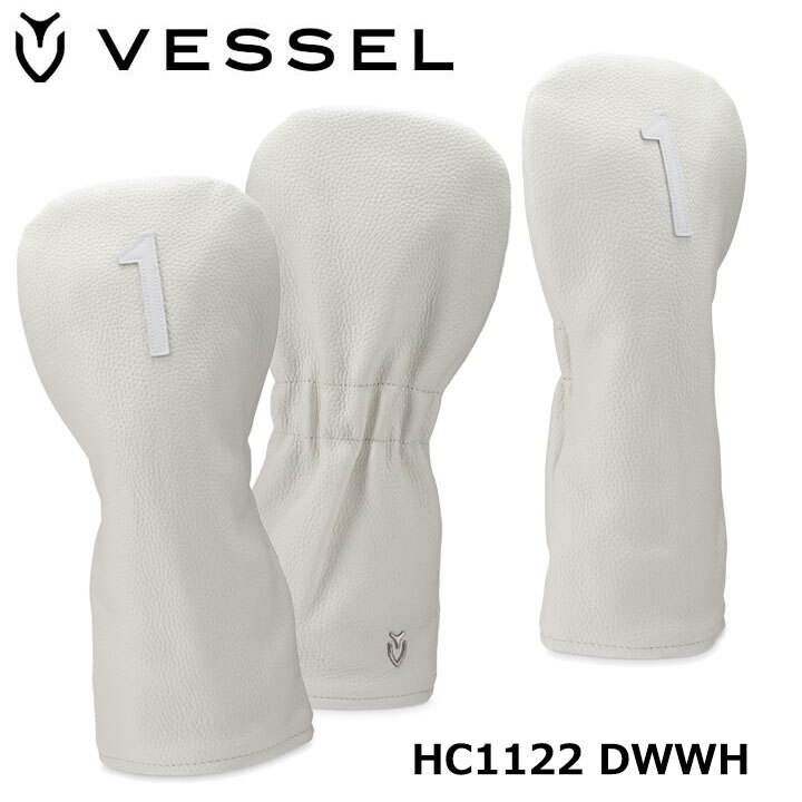 ベゼル HC1122 レザー ヘッドカバー ナンバー ドライバー用 ホワイト VESSEL Leather head cover Number　即納_画像1