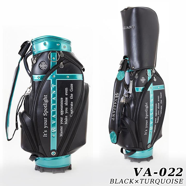 ヴァリアント VA-022 アクセコレクション キャディバッグ (BLACK×TURQUOISE/ブラック×ターコイズ) 2024 即納_画像2