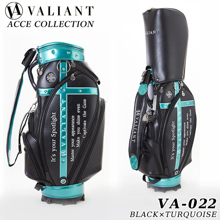 ヴァリアント VA-022 アクセコレクション キャディバッグ (BLACK×TURQUOISE/ブラック×ターコイズ) 2024 即納_画像1