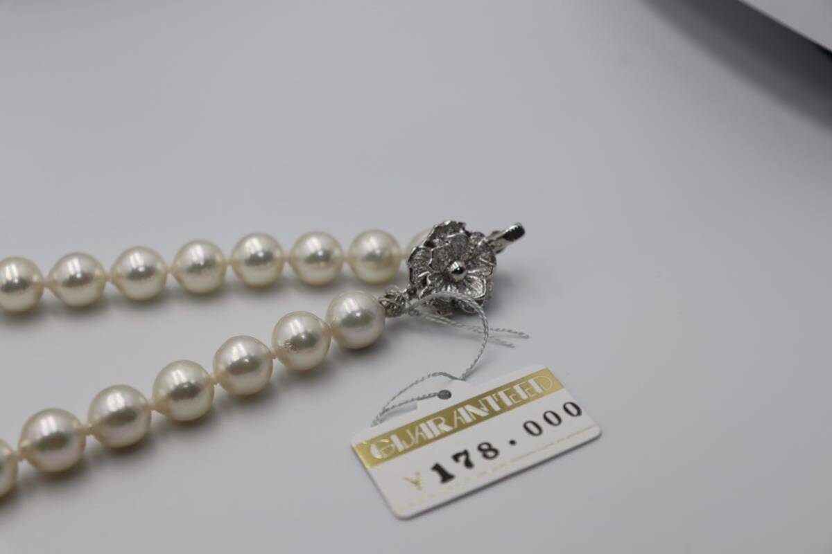 N10-11アコヤパール アコヤ真珠 テリ花珠級 ネックレス 8.5〜9mm 45cm 47g silver Peal の画像4