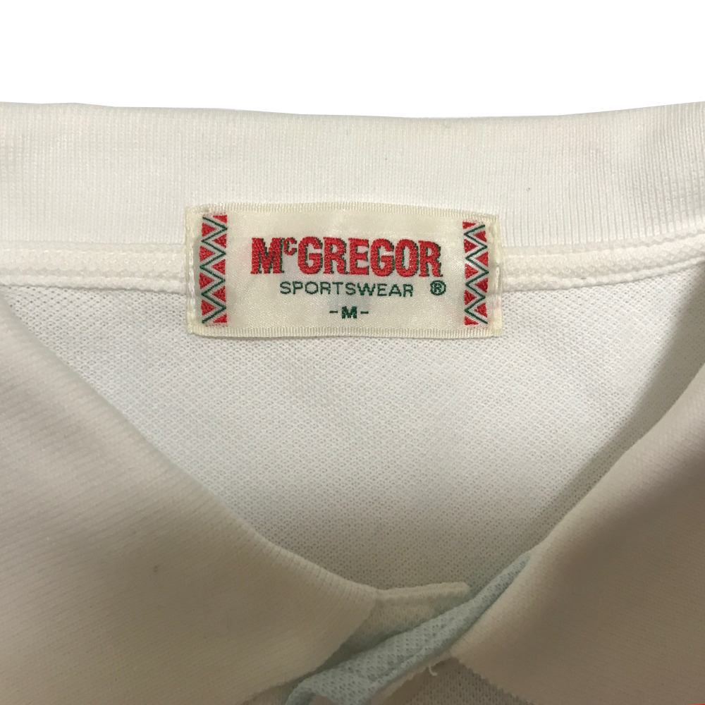 ☆ McGREGOR マクレガー ロゴ刺繍 鹿の子 半袖ポロシャツ ホワイト 日本製 送料 185円_画像6