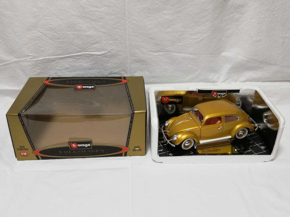 1 иен ~*1955 1/18 VolkswagenBeetle Volkswagen Beetle burago миникар gold collectionb-lago Gold коллекция premium 