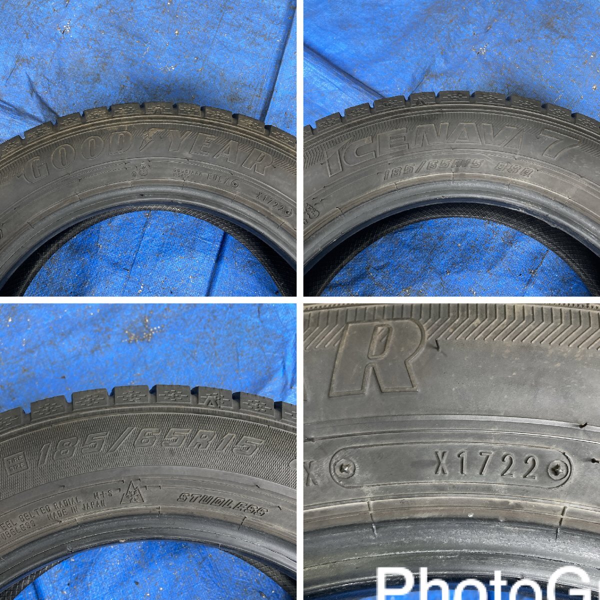 [24T00556S] 185/65R15 GOODYEAR(グッドイヤー) ICE NAVI7 2022年製 スタッドレスタイヤ 1本_画像5