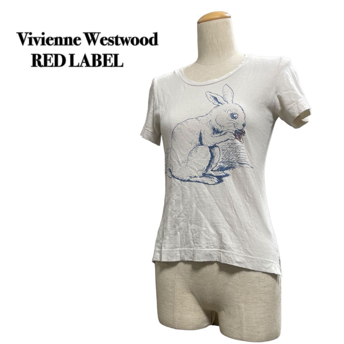Vivienne Westwood RED LABEL ヴィヴィアン 半袖カットソー ウサギ 2 M オーブ刺繍_画像1
