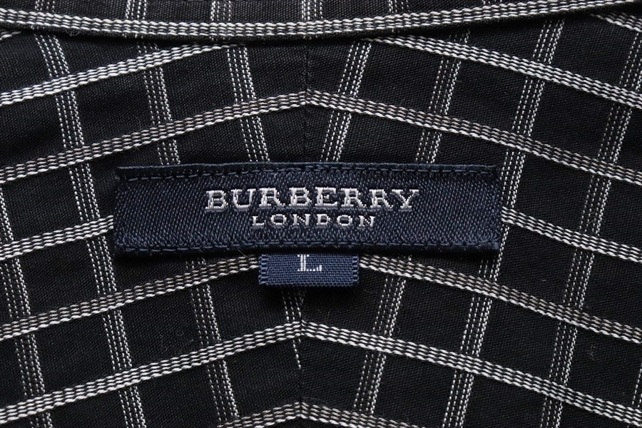 BURBERRY LONDON バーバリー 三陽商会 メンズ 長袖 コットン チェックシャツ L ブラックの画像6