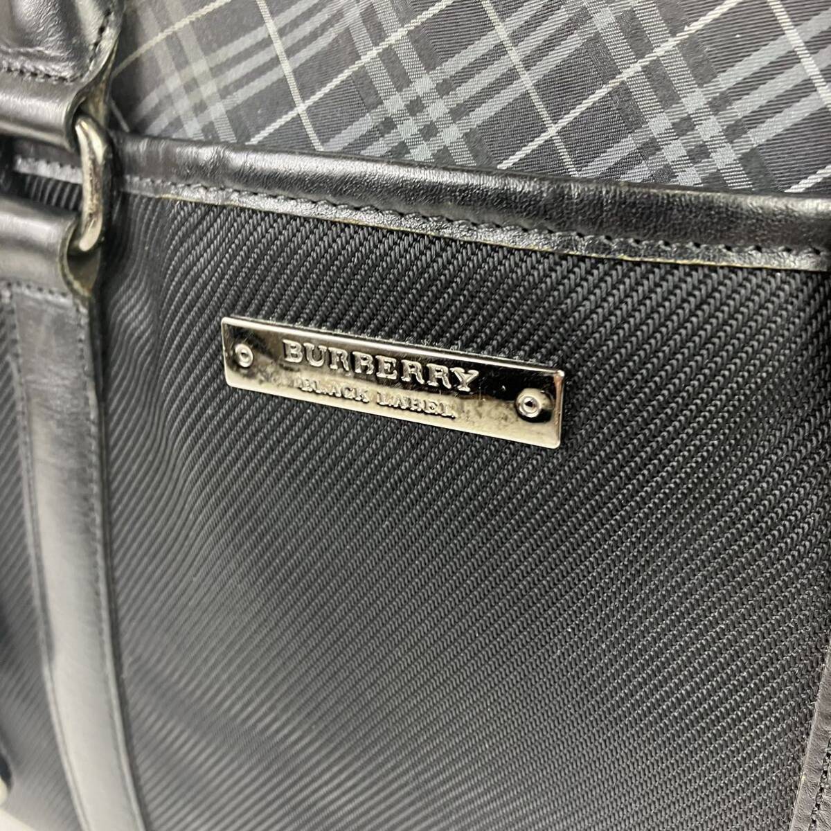  【美品×定価15万円】BURBERRY BLACK LABEL バーバリー ブラックレーベル ビジネスバッグ トートバッグ 鞄 A4 本革 ナイロンレザー　黒_画像2