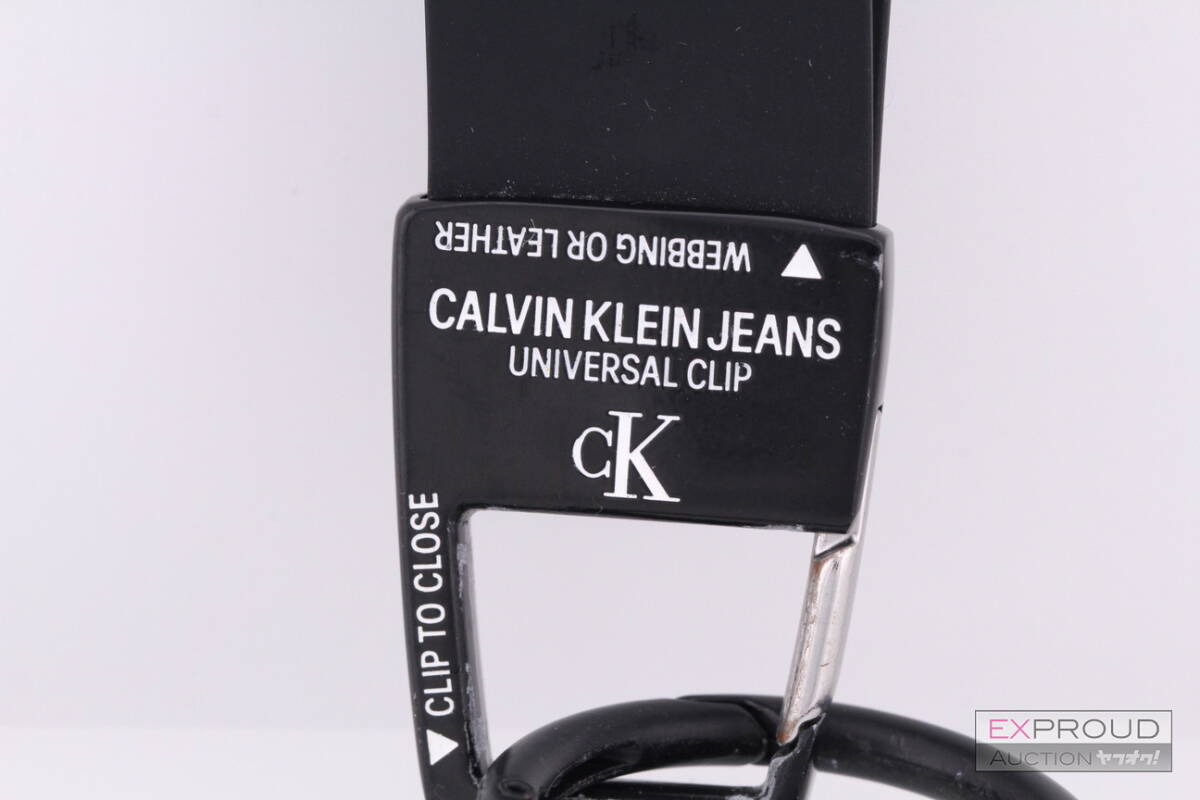 中古品★Calvin Klein Jeans カルバンクライン・ジーンズ キーリング ブラック ラバー 約13cm×2.8cm プラスチックリング_画像3