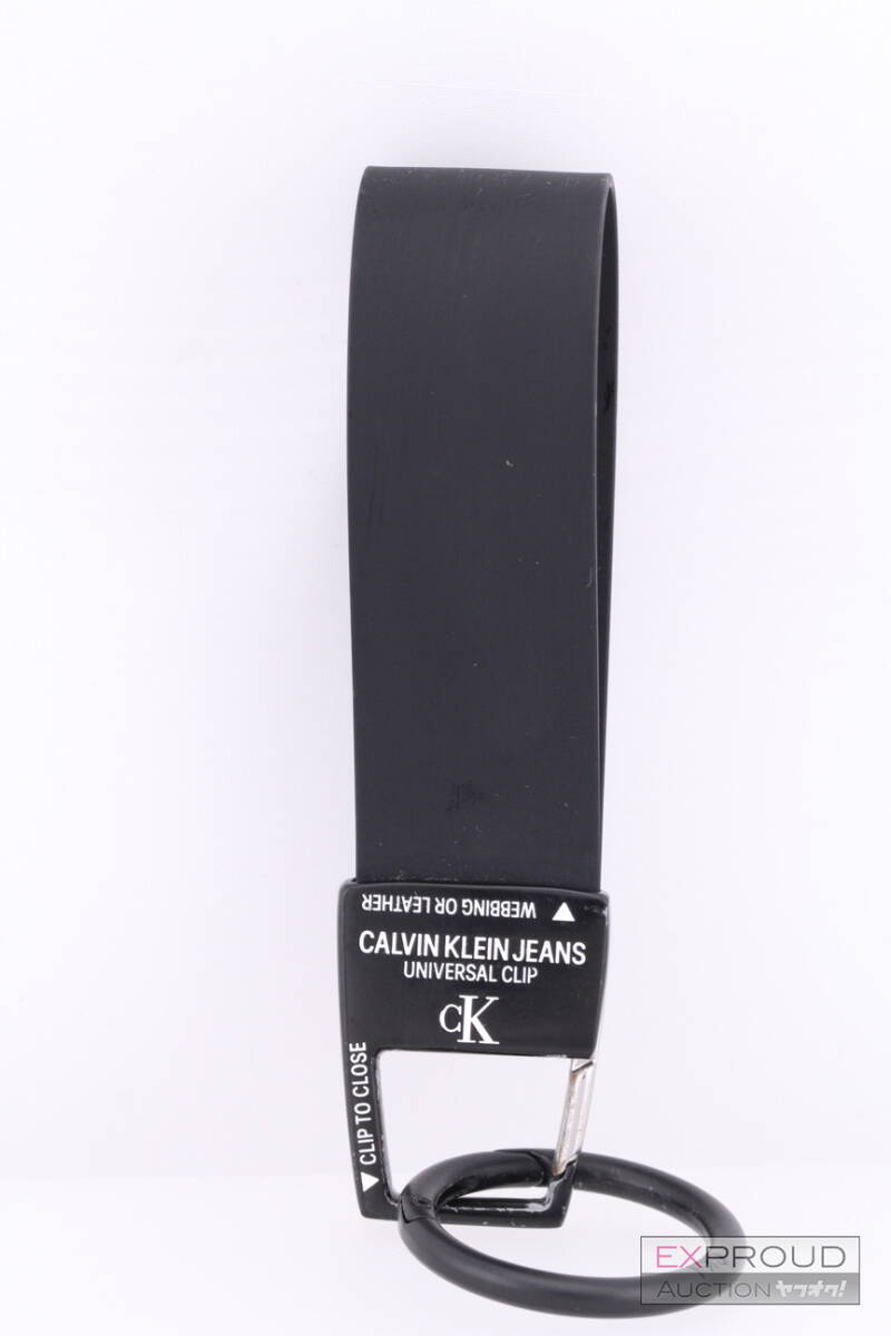 中古品★Calvin Klein Jeans カルバンクライン・ジーンズ キーリング ブラック ラバー 約13cm×2.8cm プラスチックリング_画像2