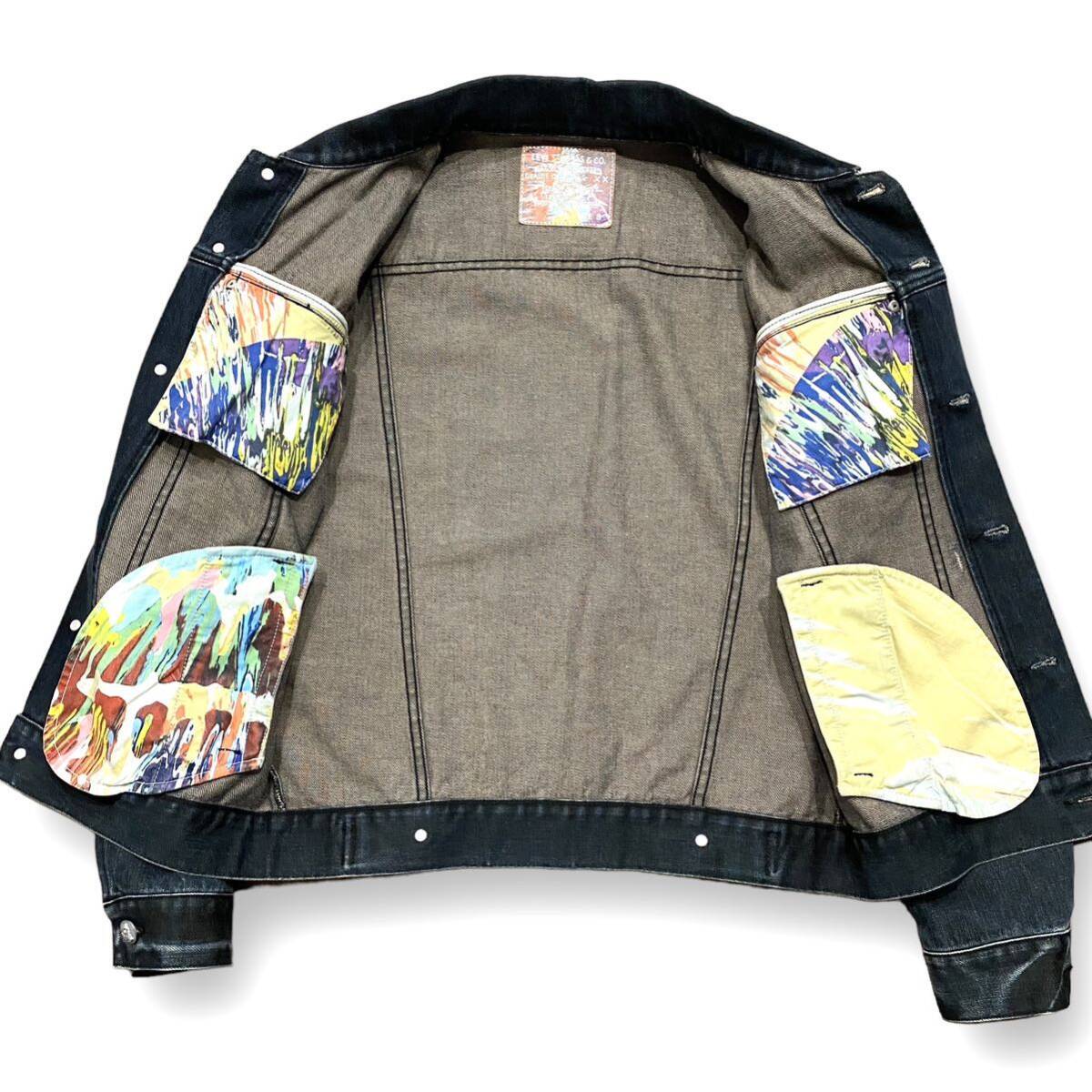 激レア 美品 Levi's Damien Hirst 3rd デニム ジャケット スカル ドクロ ボタン Gジャン ジージャン 加工 リーバイス ダミアンハースト S_画像7