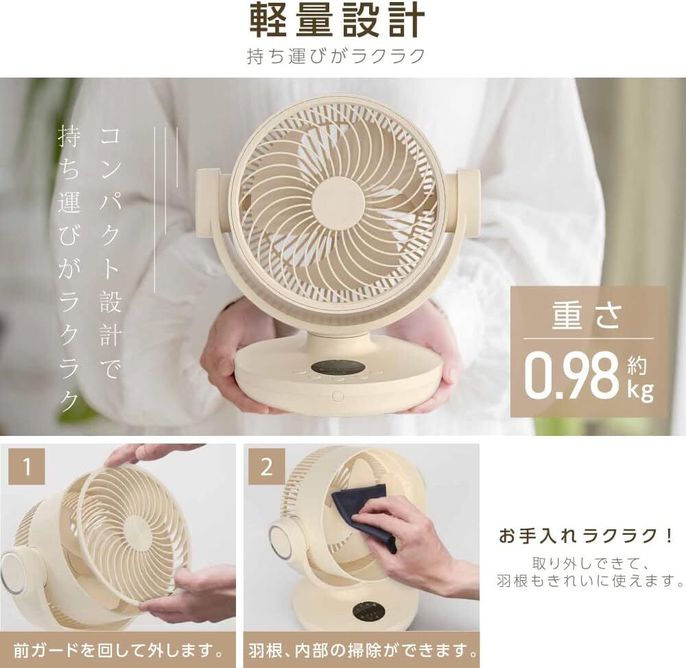  circulator electric fan DC motor 360° times transfer manner timer left right 120° automatic yawing desk small size living electric fan 4 -step air flow adjustment xr-df360-wh