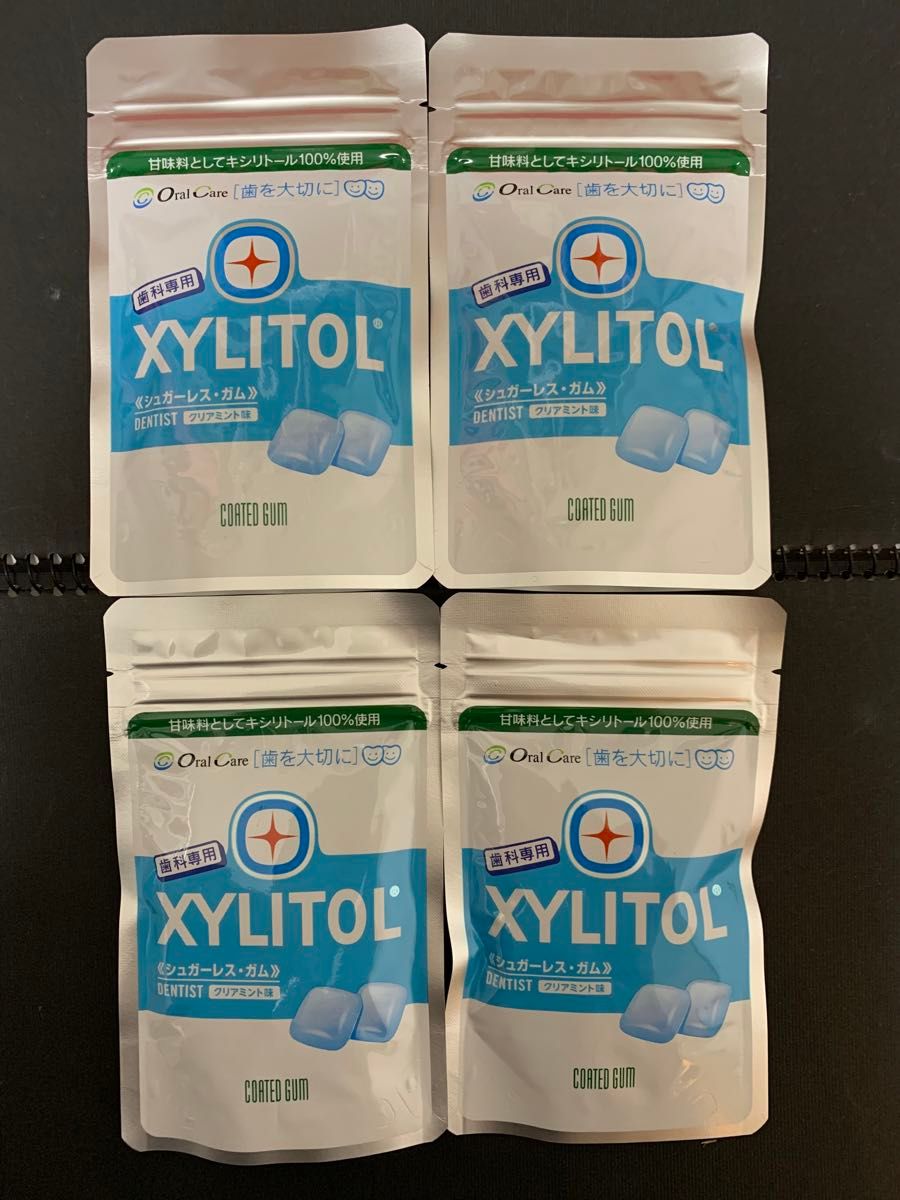 キシリトール100％ガム　歯科専用　クリアミント4袋