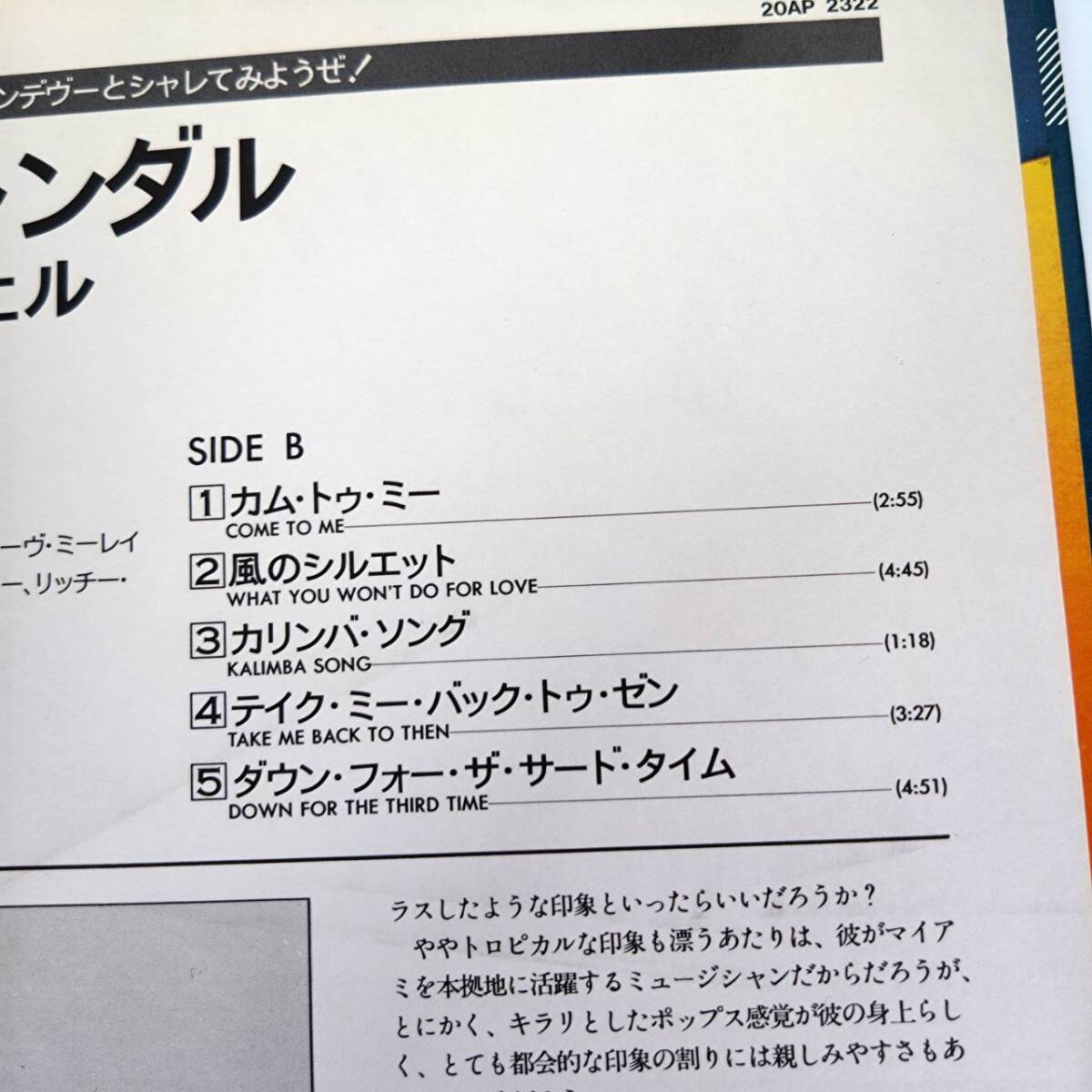 K)Bobby Caldwell(ボビー・コールドウェル) イブニング・スキャンダル LP T.K. Records レコード 洋楽 音楽 LPレコード 動作未確認 E0110_画像9