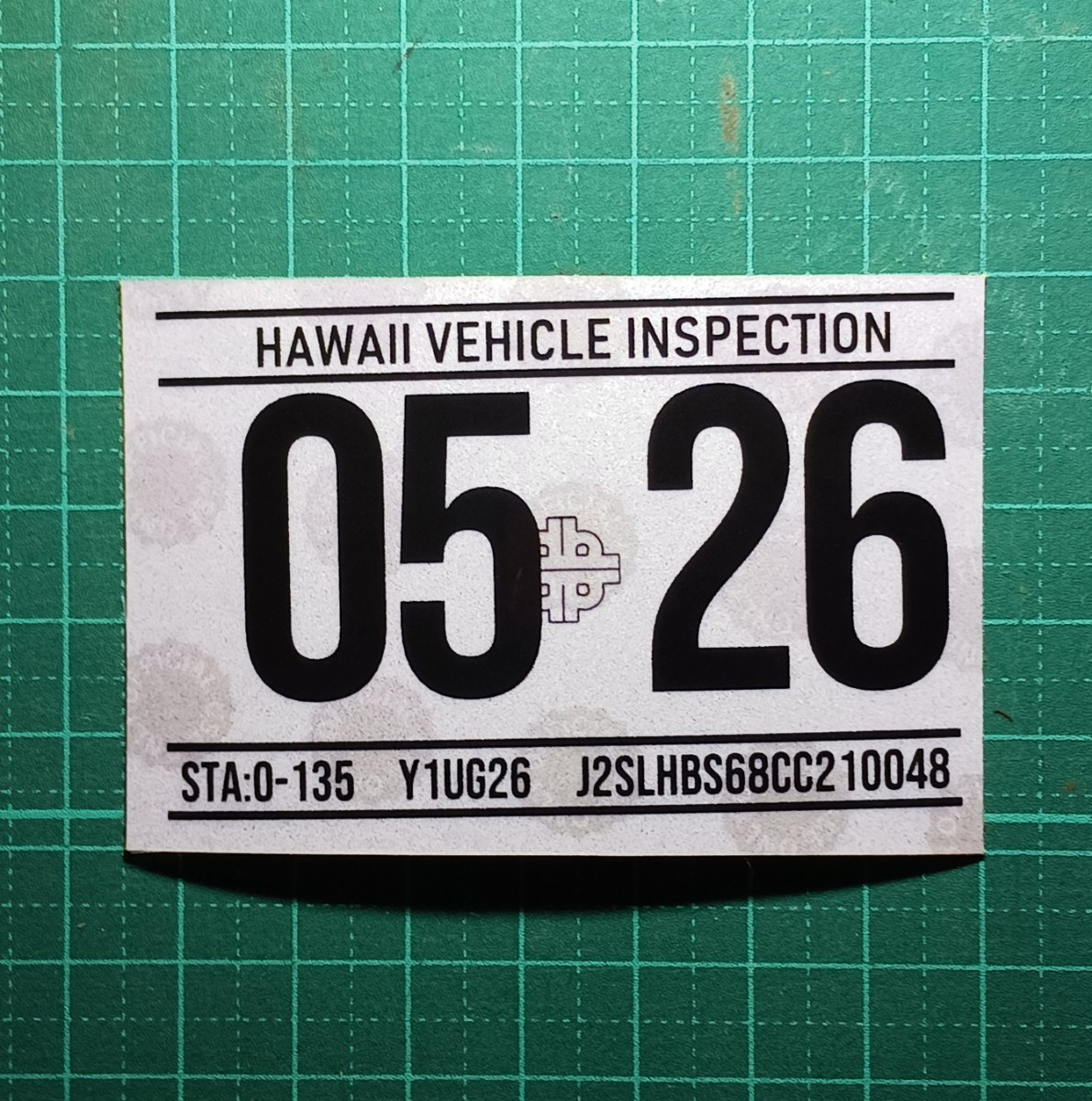 ハワイ ビークルインスペクション 2026 レジストレーション ステッカー リフレクティブ シール レプリカ 車検 USDM HDM 0526 5月