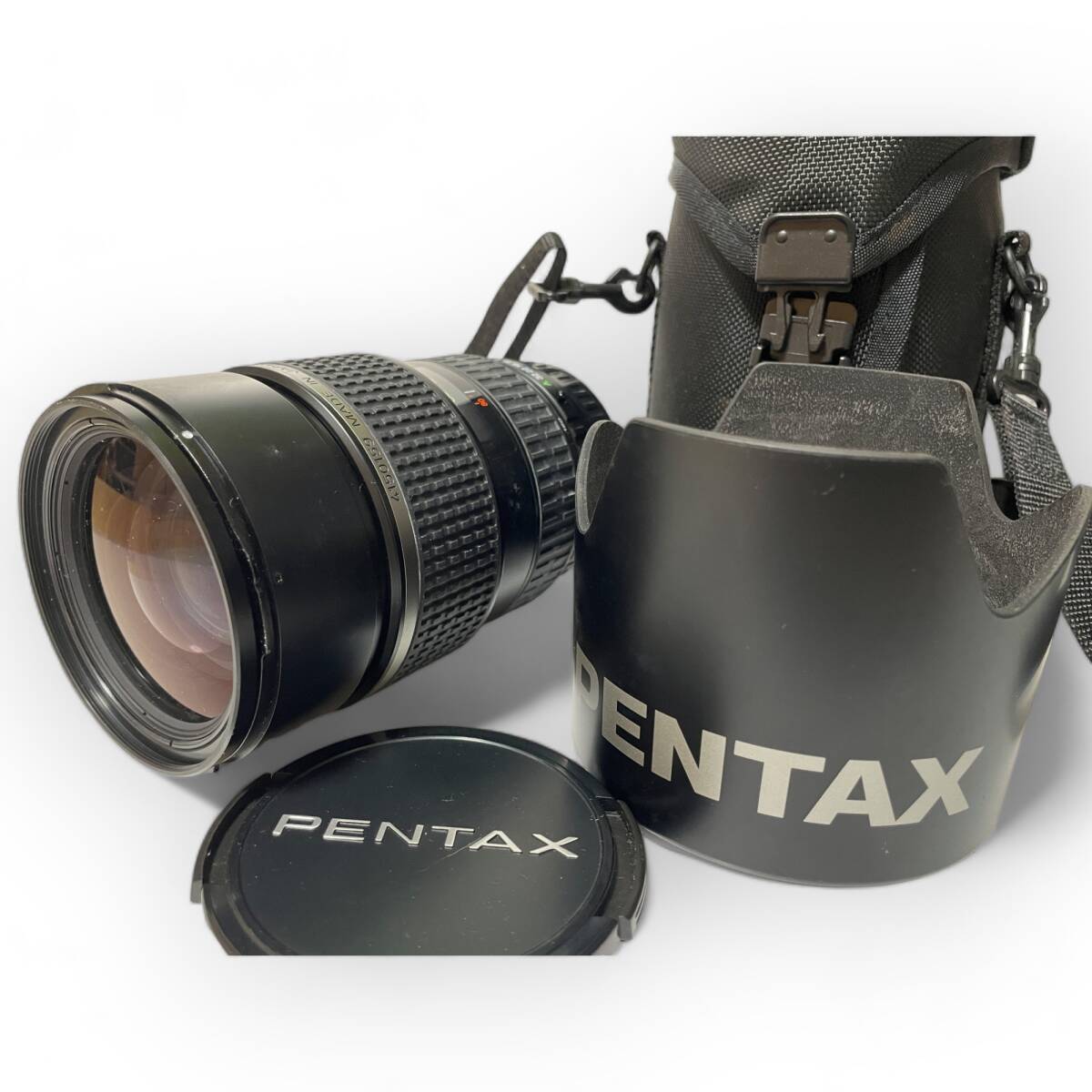 smc PENTAX-FA 645 ZOOM 1:4.5 80-160ｍｍ フード、ケース付き ペンタックス 中判 カメラ 動作未確認 ジャンク扱い 匿名配送_画像1