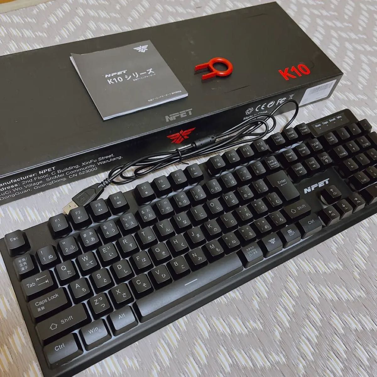 NPET ゲーミングキーボード RGB 有線 バックライト K10 日本語配列(106キー) バックライト