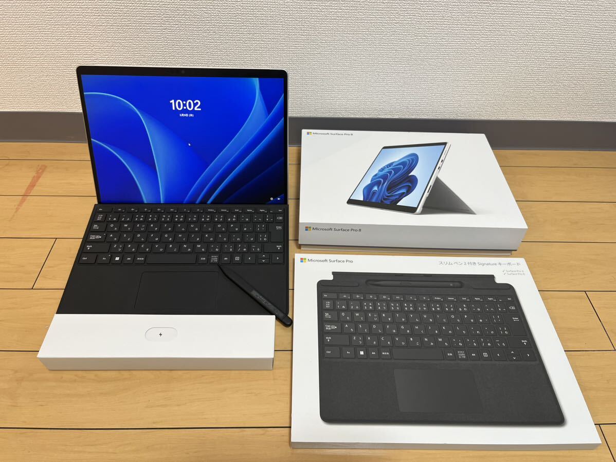 Microsoft Surface Pro 8 プラチナ キーボード　スリムペン2付き 8GB/256GB 8PQ-00010 Pro8_画像1