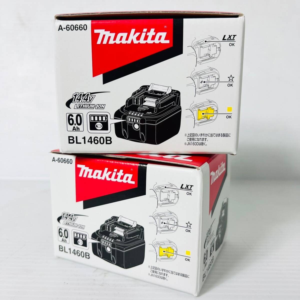* unused 2 piece set Makita makita lithium ion battery BL1460B 14v 6.0Ah original battery sudden speed charge ..OK w0503-14