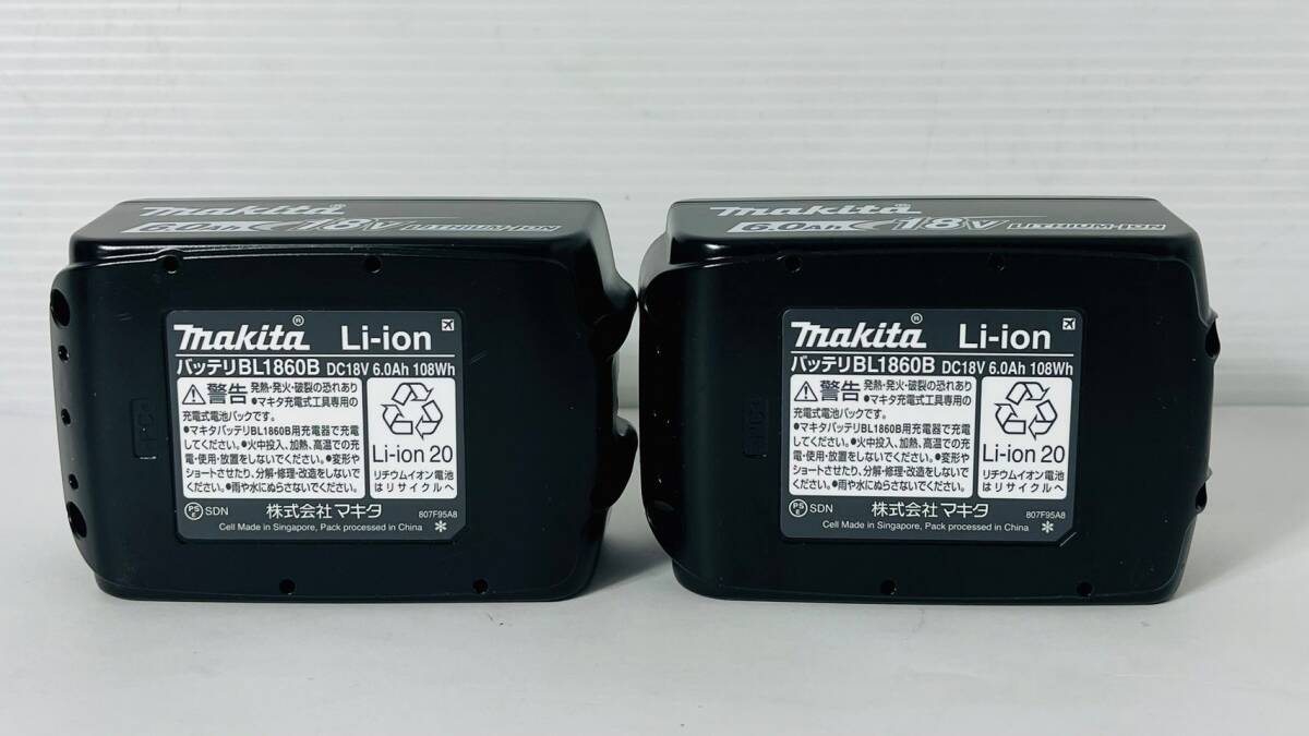 * unused 2 piece set Makita makita lithium ion battery BL1860B 18v 6.0Ah original battery sudden speed charge ..OK w0506-2
