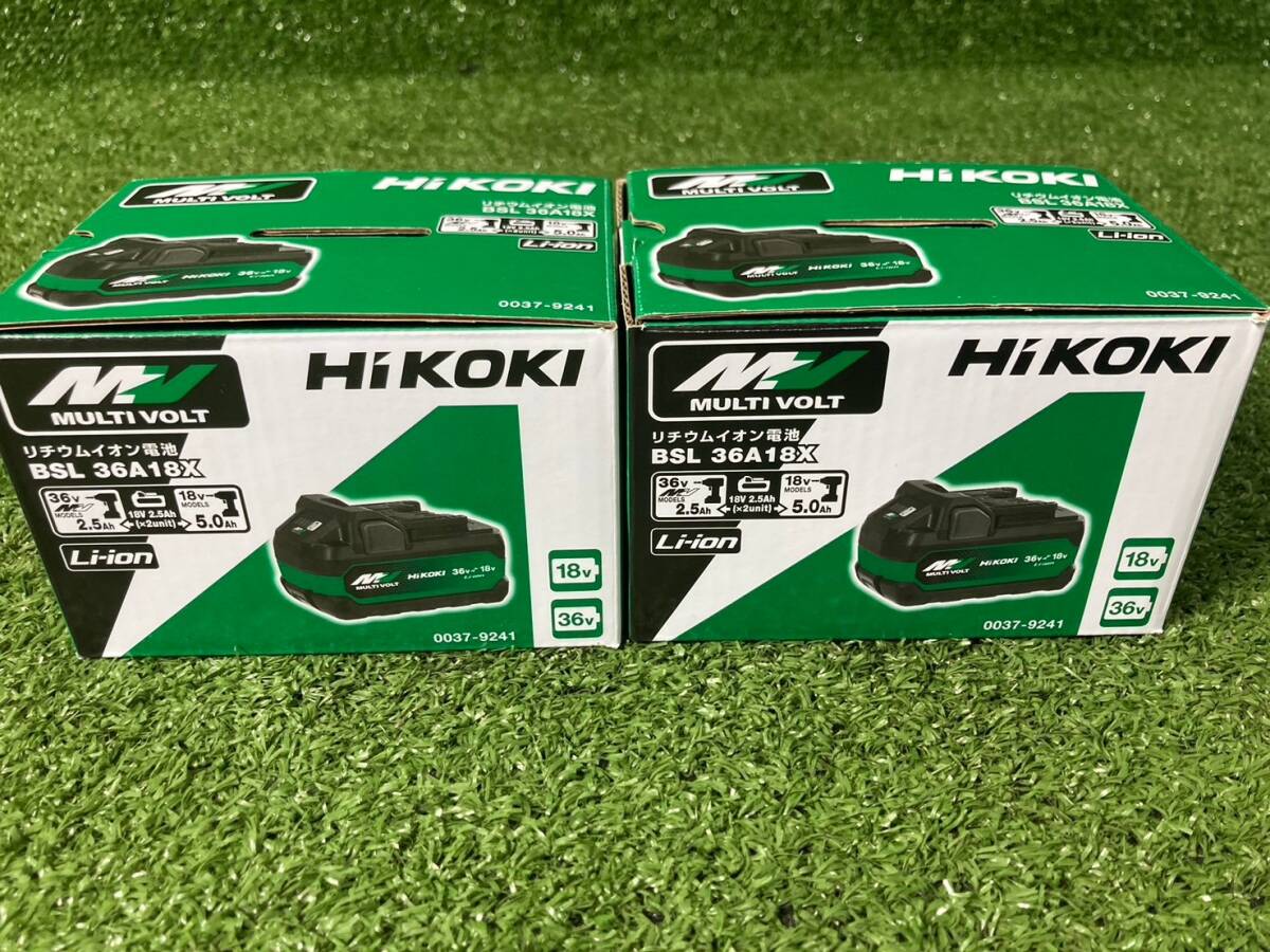 * unused 2 piece set HiKOKI high ko-ki multi bolt battery lithium ion battery BSL36A18X original . battery ..OK h517-1