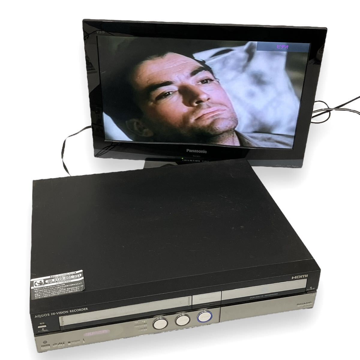 動作品 SHARP シャープ AQUOS DV-ACV52 VHS DVD HDD 一体型レコーダー alp岩0430_画像2