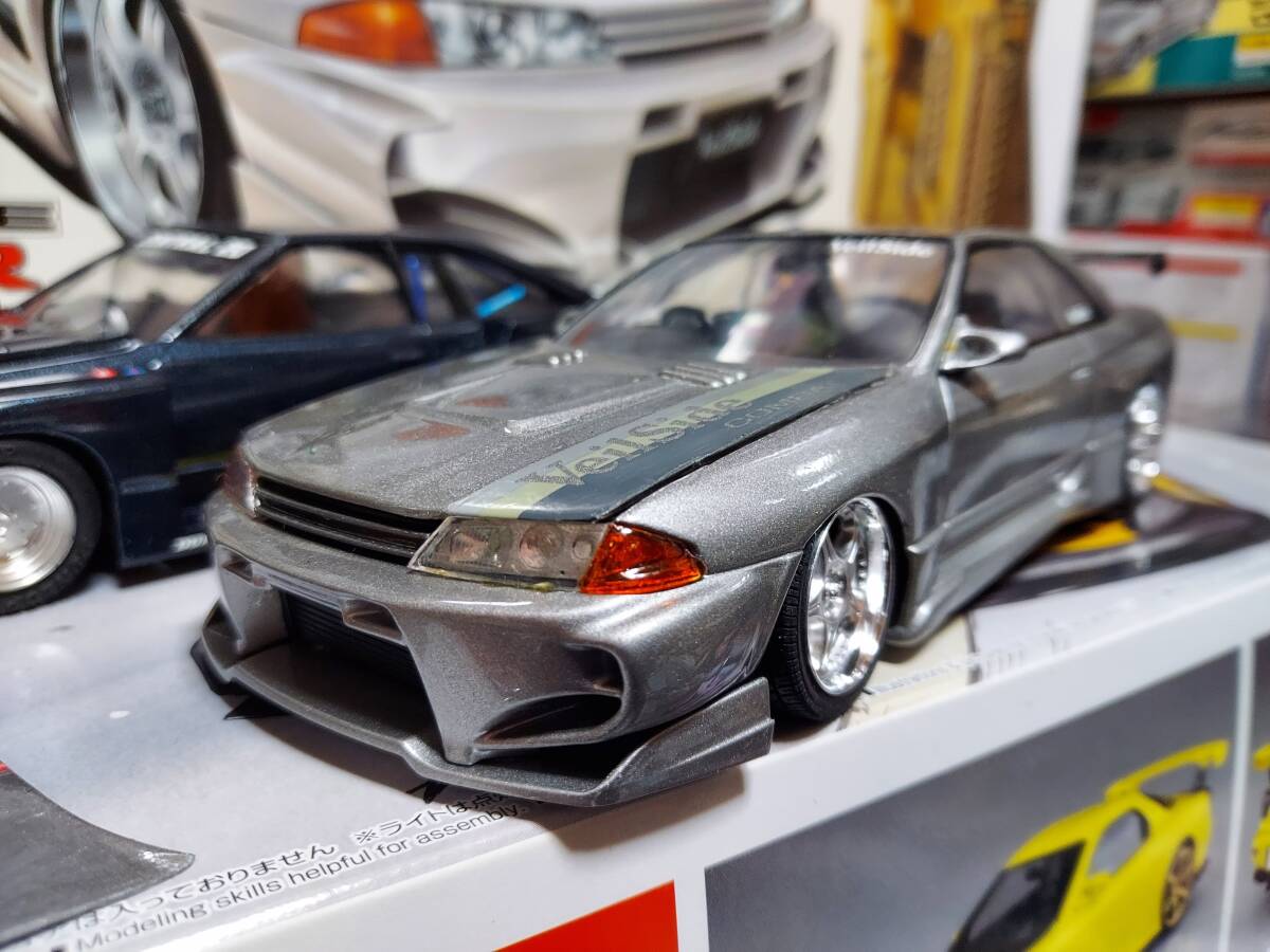 【中古】アオシマ　SパッケージバージョンR75 ヴェルサイド　R32 スカイライン　GT-R エアロボンネット　GTウィング 訳あり_イメージ　付属しません