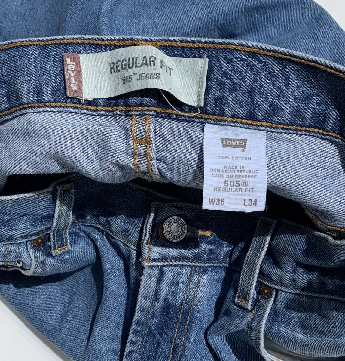 ★リーバイス Levi's 505【定番ストレート/絶妙なヌケ感、色落ち感 505デニム W36 色薄め REGULAR FIT レギュラーフィット 】W36 / L34_画像4