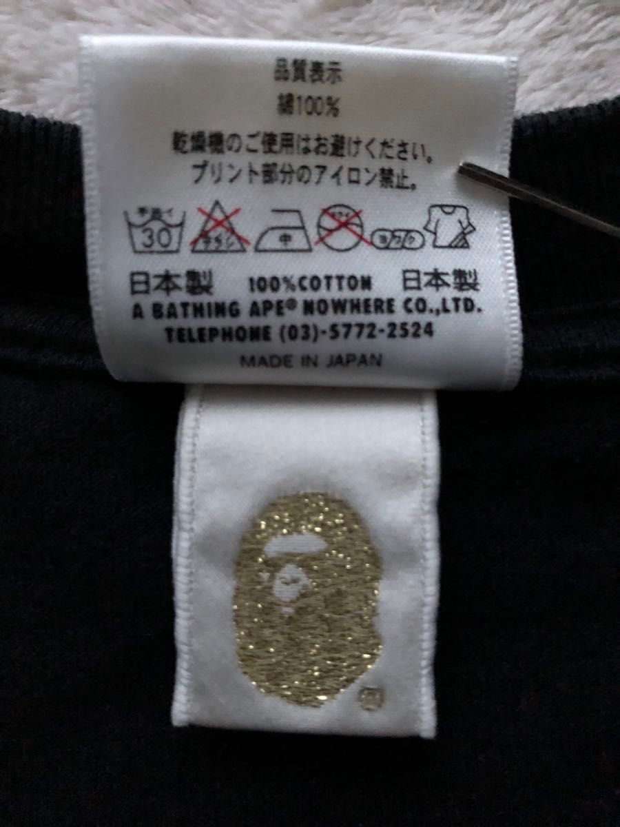 A・BATHING APE Tシャツ ブラック size S