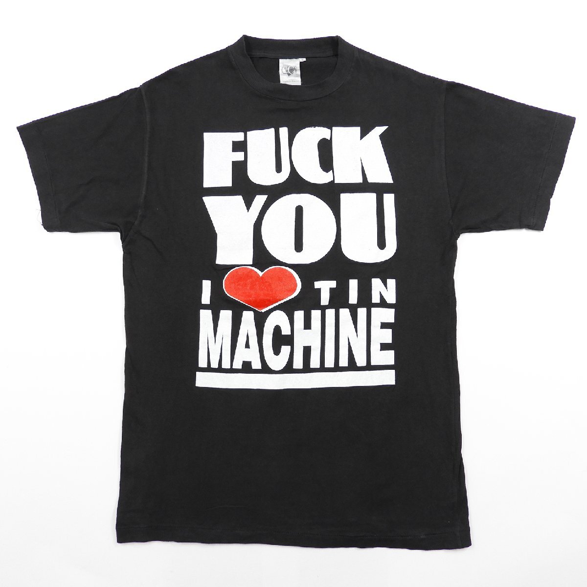 希少 90's TIN MACHINE Tシャツ FUCKL YOU I LOVE TIN MACHINE Size L #19172 送料360円 オールド アメカジ カジュアル Tee バンド ロック_画像1