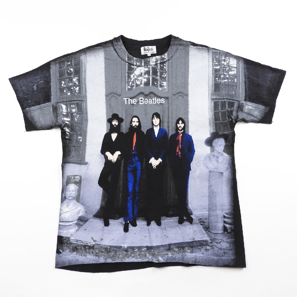 90's The Beatles ビートルズ all over バンド Tシャツ USA製 size L #19267 送料360円 オールド ロック アメリカ製 米国製 プリント_画像1
