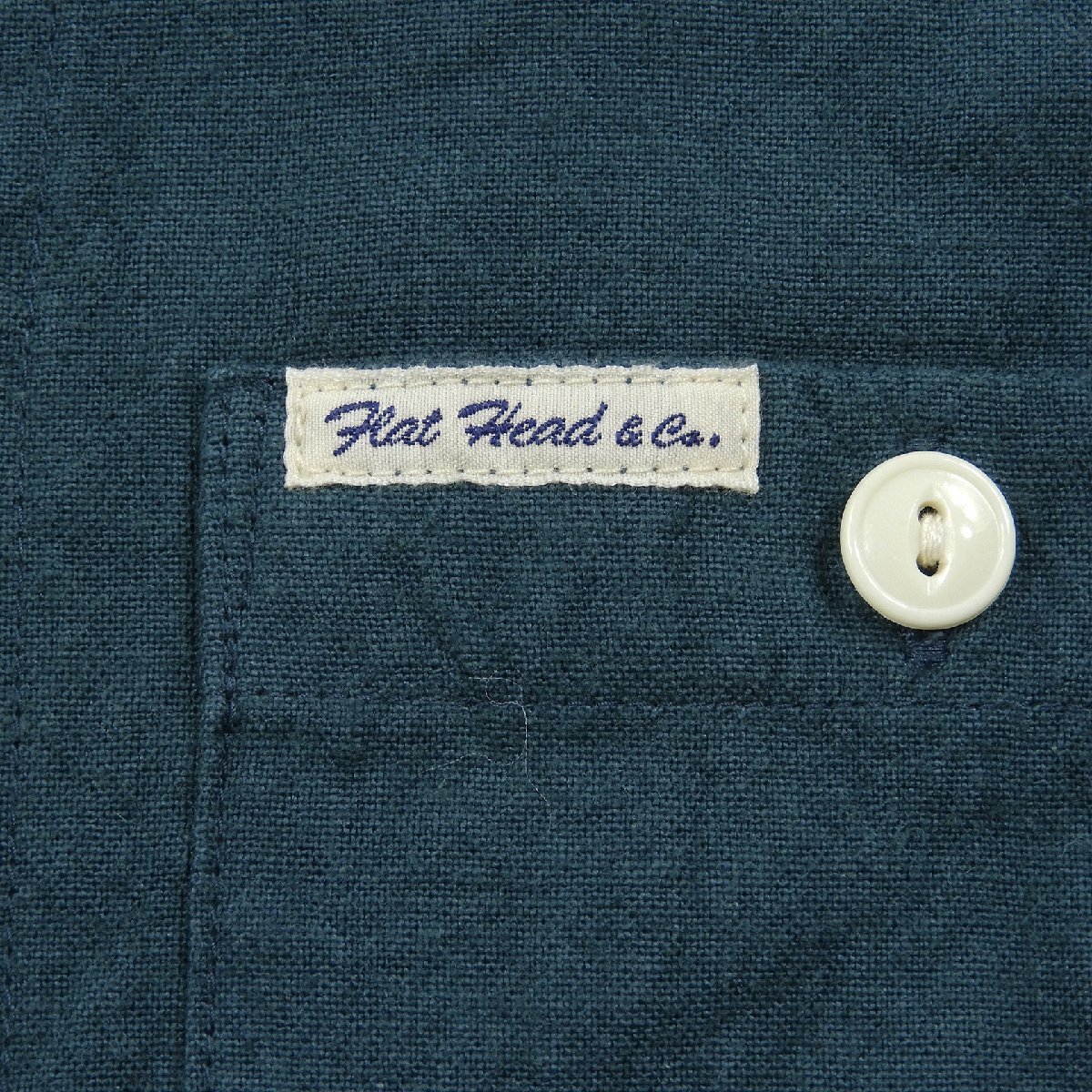 THE FLAT HEAD フラットヘッド トライブレンドシャツ size M #19319 リネン アメカジ オープンカラー_画像4