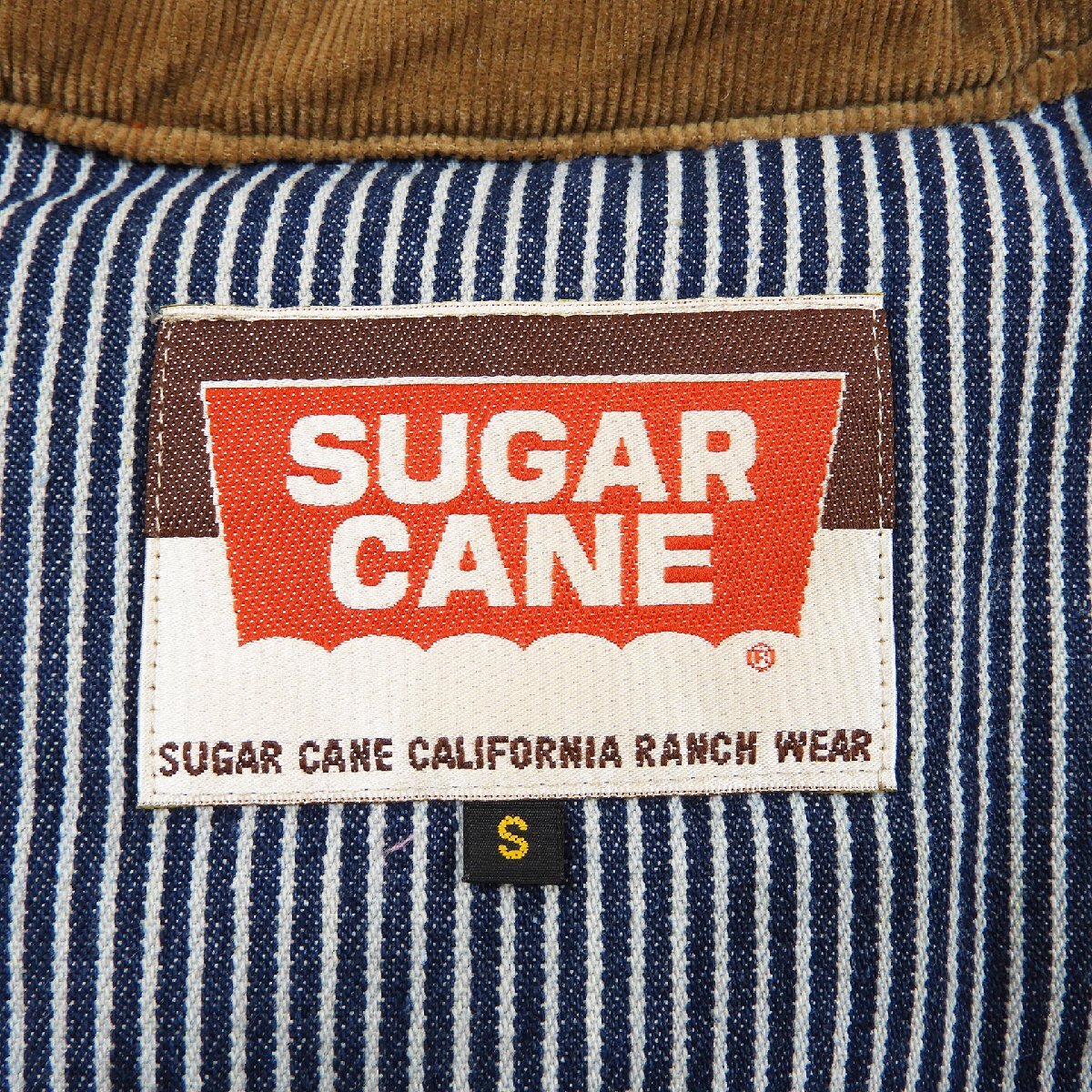 SUGAR CANE シュガーケーン レザーヨーク デニムダウンベスト インディゴ size S #19323 送料360円 東洋 アメカジ_画像3