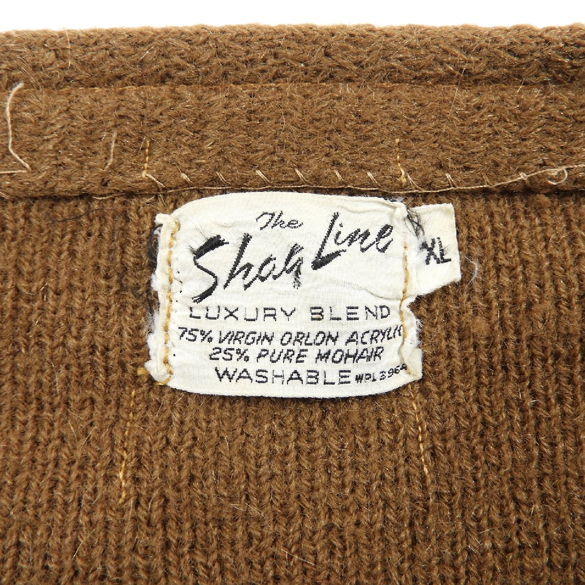 60's THE SHAG LINE モヘア カーディガン ブラウン size XL #19392 50'S 50s ヴィンテージ ビンテージ オールド モヘヤ グランジ_画像3