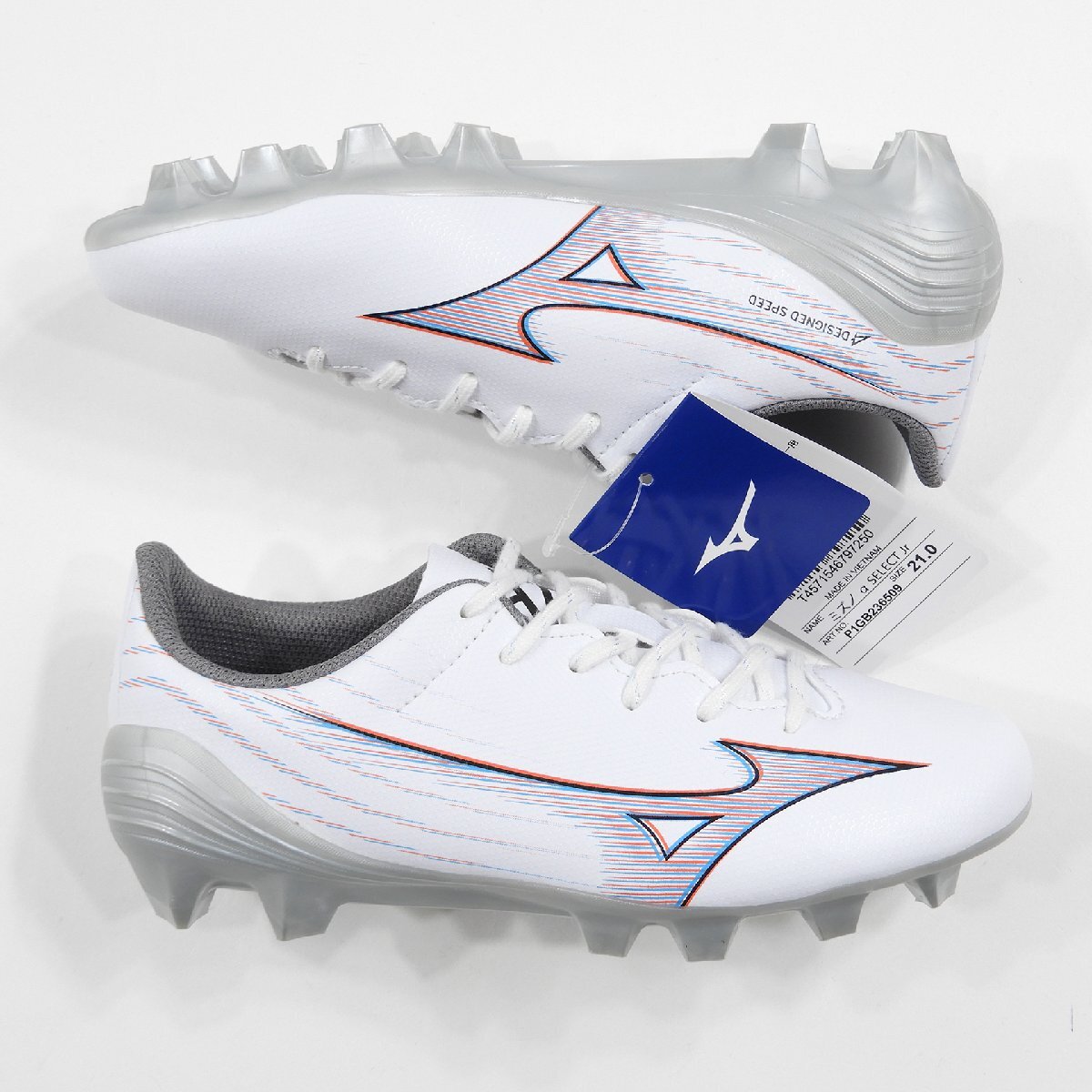 未使用 MIZUNO ミズノ P1GB-236509 ミズノアルファ セレクト ジュニア size 21 #19428 キッズ 少年 子供 Jr サッカー スパイク シューズ_画像3